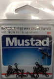 Mustad Barrel 3 Way Cross Swivel 10pk