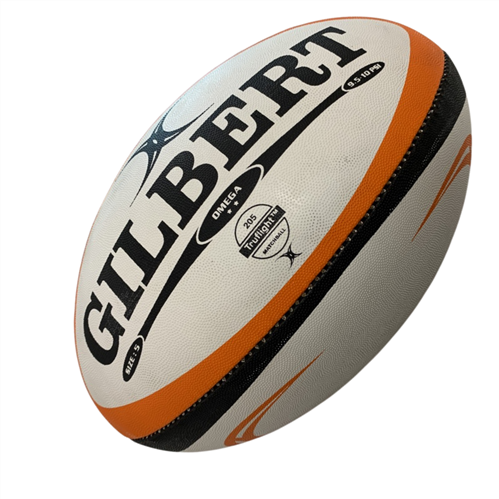 Gilbert Rugby Ball Omega White Orange
