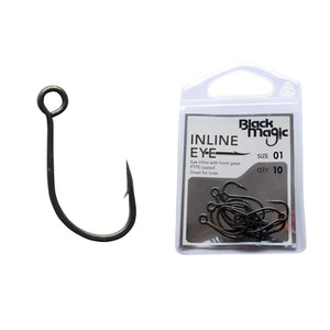 Black Magic Inline Eye Hooks Blk