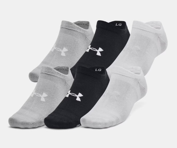 Unisex UA Socks Essential 6-Pack No-Show (002)