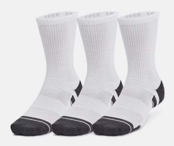 UA Unisex Socks Crew Performance 3pk (100)