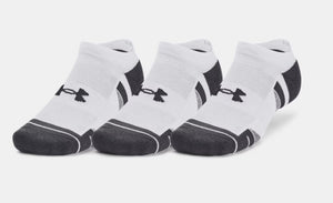 UA Unisex Socks No Show Perf Tech 3pk 100