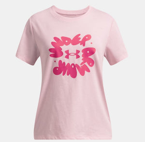 UA Girls Tee Bubble Workmark SS (647)