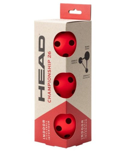 Head 26 Pickleballs Indoor 3pk Red