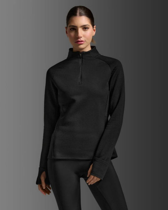 2XU Womens 1/4 zip Top Ignition Haptic Blk