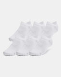 UA Unisex Socks Essential 6 Pack No Show (100)