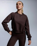 2XU Womens Organic Cotton Ribbed Crew (Brn)