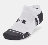 UA Unisex Socks No Show Perf Tech 3pk 100