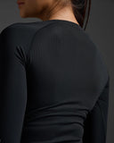 2XU Womens Top L/S Core Compression Blk