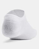 UA Unisex Socks Essential 6 Pack No Show (100)