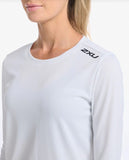 2XU Womens Aspire L/S Tee Shirt Wht