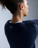 2XU Womens Aero Long Sleeve Shirt Nvy