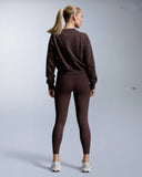 2XU Womens Organic Cotton Ribbed Crew (Brn)