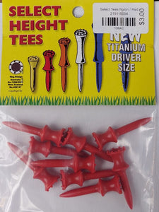 Select Height Golf Tees Nylon