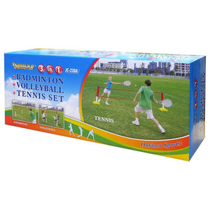 Outdoor Play 3 in 1 Batmin & Tennis Set, V/Ball